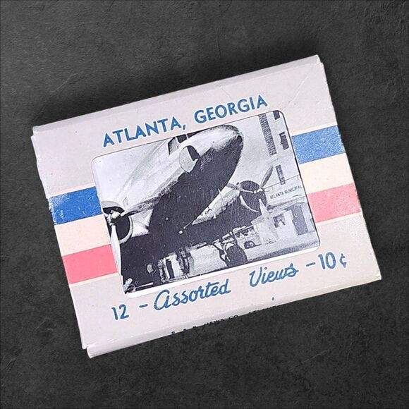 Other - 12 Souvenir Views Miniature Postcards Atlanta Georgia 1950s Black & White VNTG